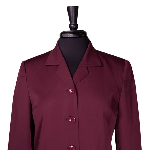 Talbots Women's Blazer Burgundy Red Wool Lined Work Career Office Suit Jacket 6P - Picture 5 of 9